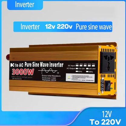NEW Inverter 12v 220v Pure Sine Wave 1600W / 3000W Transformer Convert Multi-function Socket Converter Car inverter