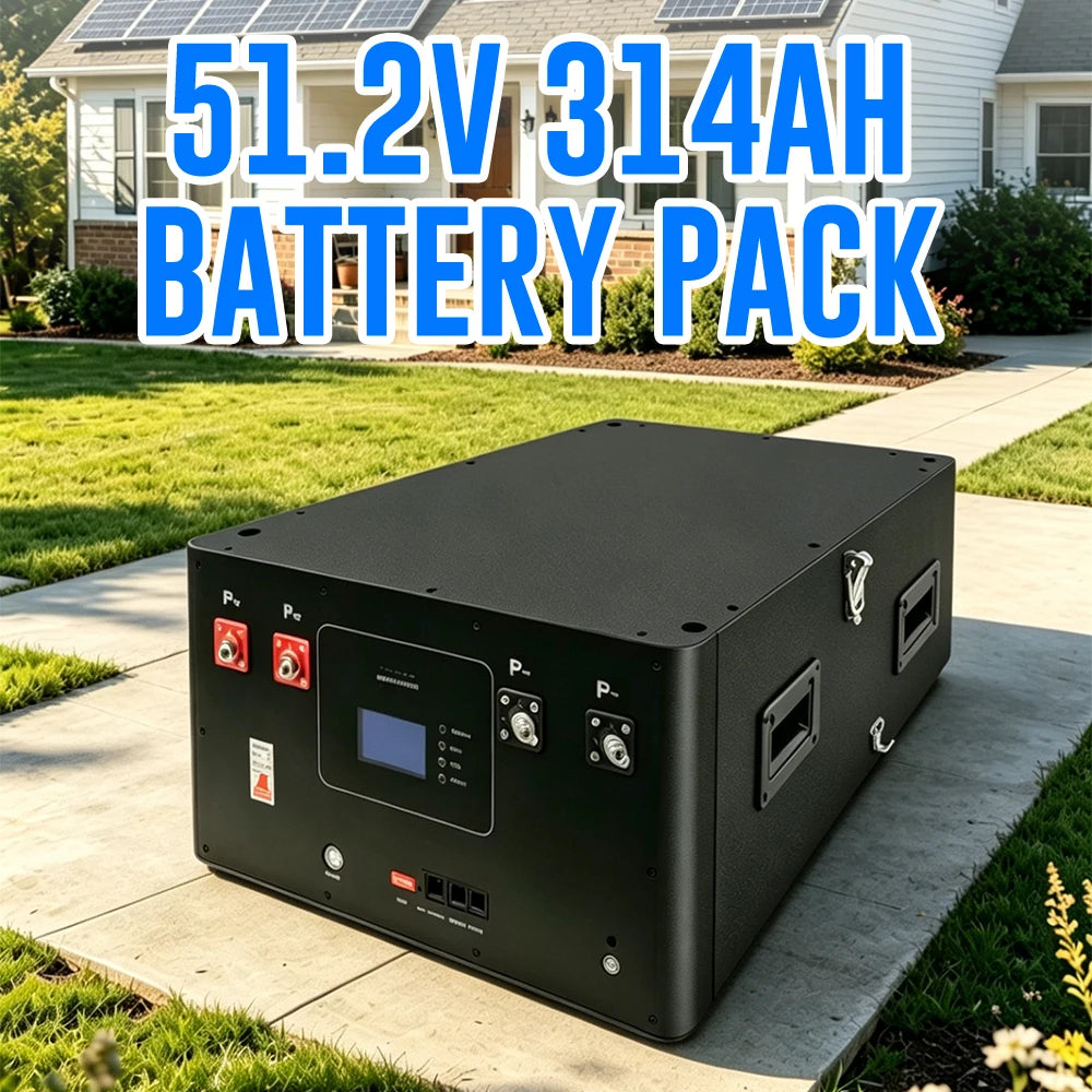 16Kwh Battery Pack 51.2V LiFePO4 48V 330Ah Lithium battery 8000 Cycles Bluetooth 16S200A Smart BMS Solar Energy Storage Akku EU