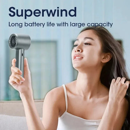 USB Rechargeable Handheld Mini Fan Portable Adjustable Desktop Cooling Fan with 12H Long Battery Life for Office Home Travel