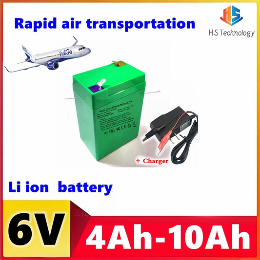 Lithium ion 6V 4.5AH rechargeable Batteries 4AH 5AH 6Ah 7ah 8Ah not Lead Acid for Children Electric toy Car led Light battery