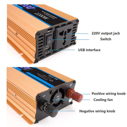 AT21-Multifunctional Power Inverter 12V DC To 220V AC Inverter 1200W Voltage Inverter