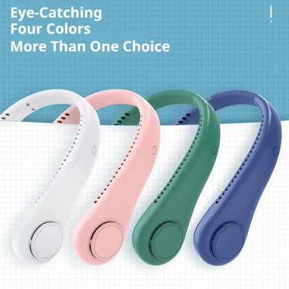 Portable Bladeless Neck Fan 5000mAh Rechargeable Personal Cooling Fan 5-Speed Quiet Wearable Fan for Travel Sports Outdoor