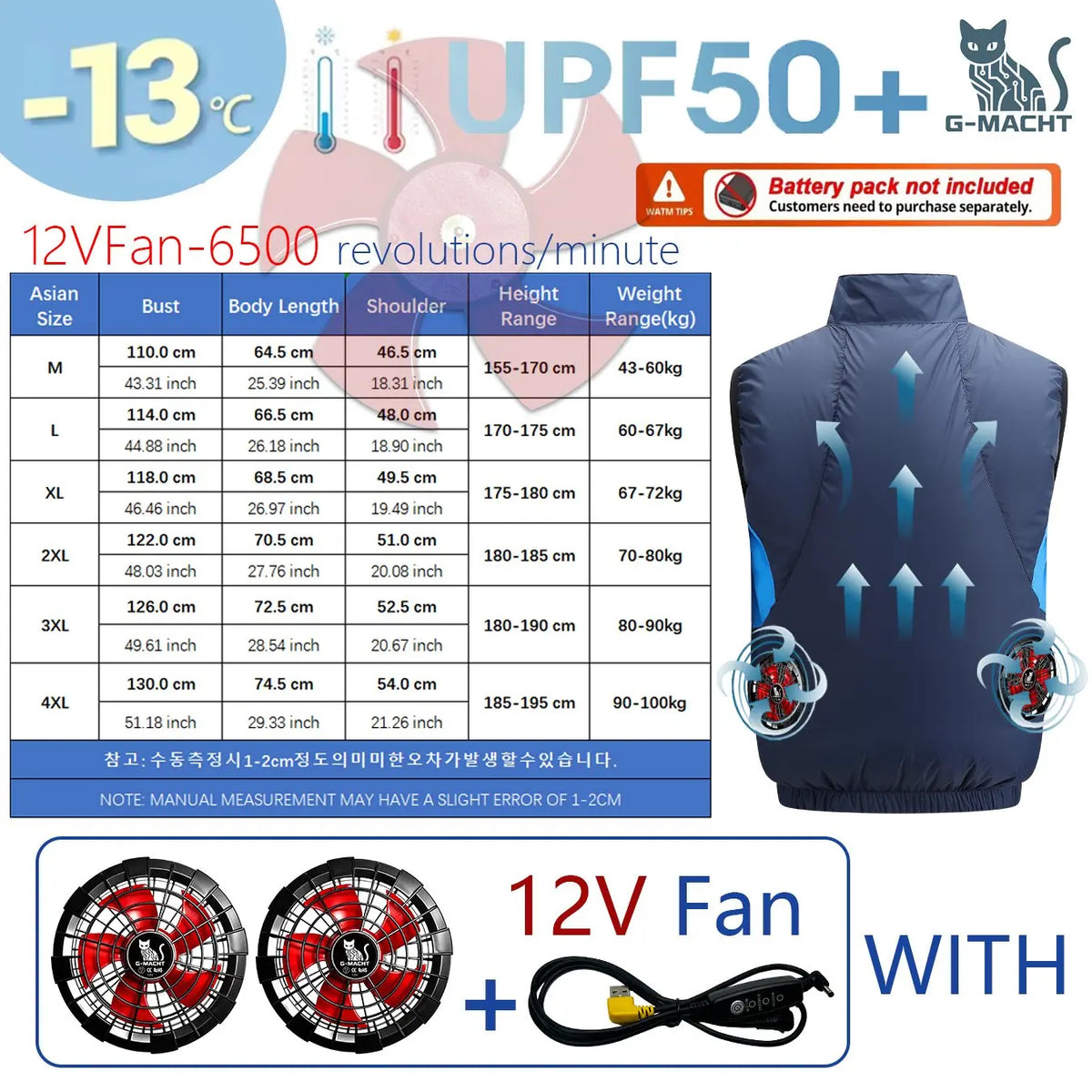 NEWS USB 12V/5V 4Fan Couples Summer Breathable Cooling Vest Sleeveless Fan Air Conditioner Jacket Heat Resistant Outdoor Workwea