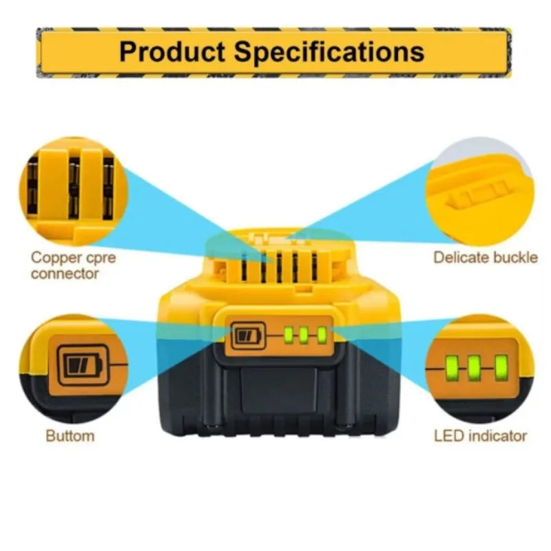 18650 18/20V 12Ah Lithium Battery for DeWalt DCB609 DCB609-2 DCB606 DCB612 DCB200 DCB204 DCB205 DCB206 DCB207 DCB209 Power Tools