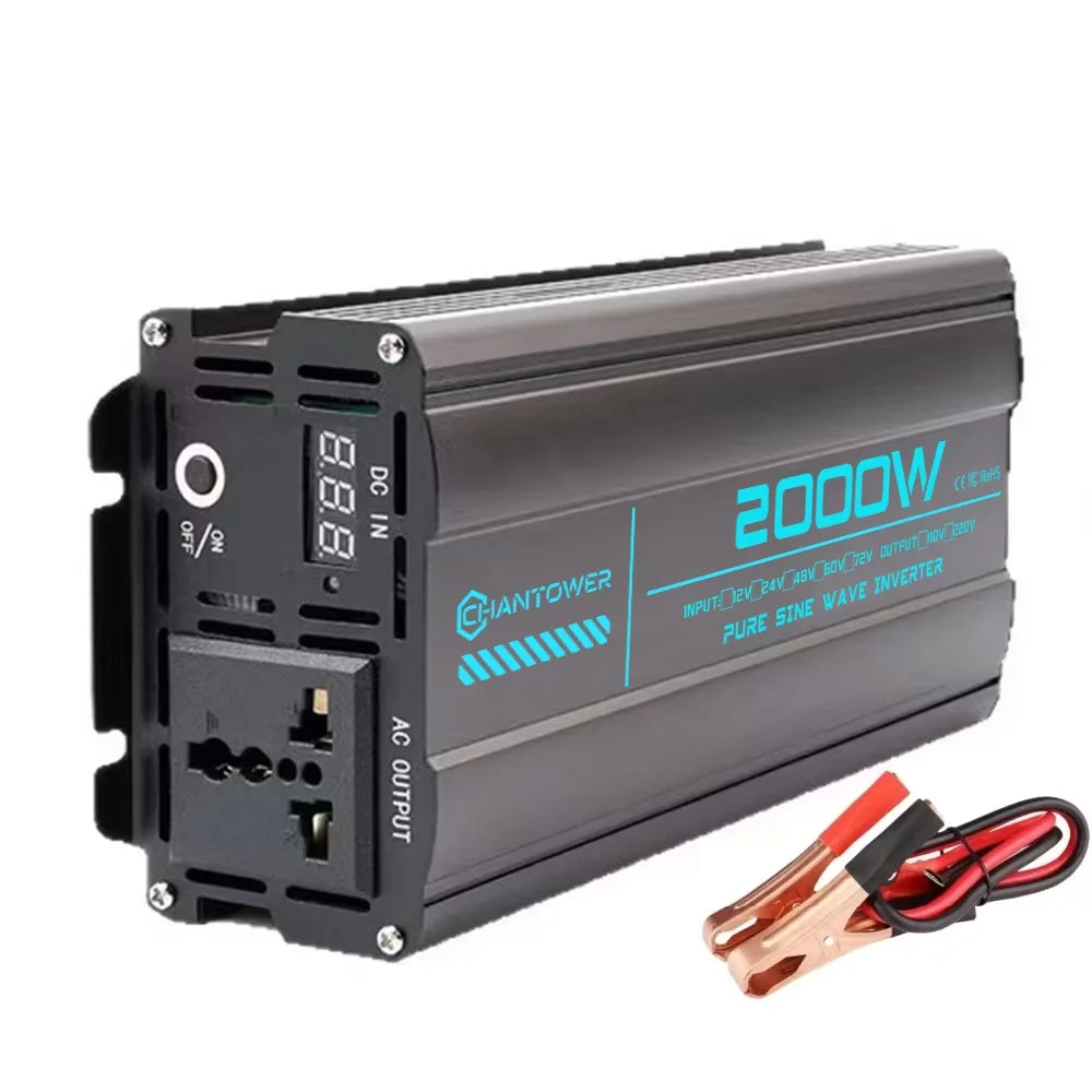 Pure Sine Wave Inverter DC 12V 24V 48V 60V to AC 220V 50Hz/60Hz 2000W 3000W 4000W 5000W Solar Car Power Inverter Converter