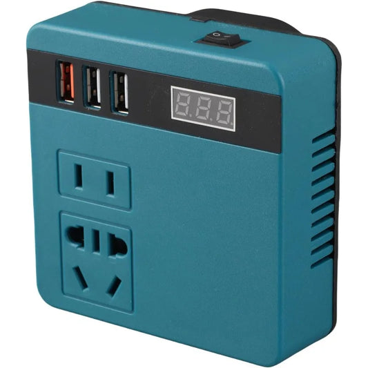 120W Output Smart Transformer 18V/20V–220V Compatible for Makita Dual-outlet Battery-powered Inverters Use for Home and Outdoor