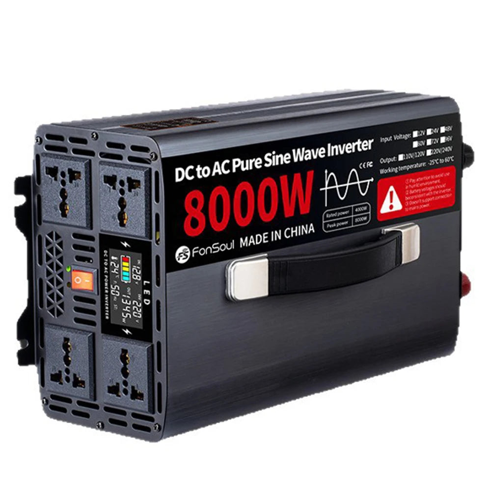 5KW 6KW 8KW Pure Sine Wave Off Grid Inverter DC 12V 24V 48V 60V 72V to AC 220V 240V 5000W 8000W Inverters For Home Car Battery