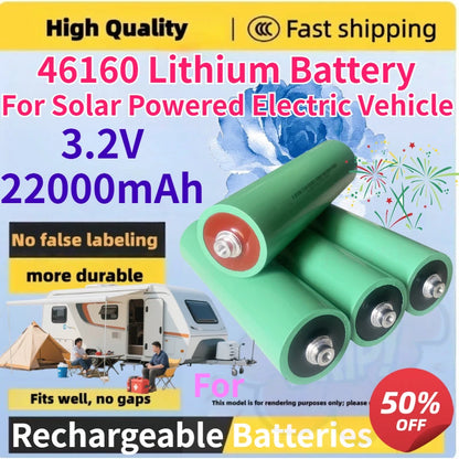 New 46160 Dynamic Cylindrical Type Lithium Iron Phosphate Battery 3.2V 22000mAh for Solar Powered Electric Vehicle Batteries