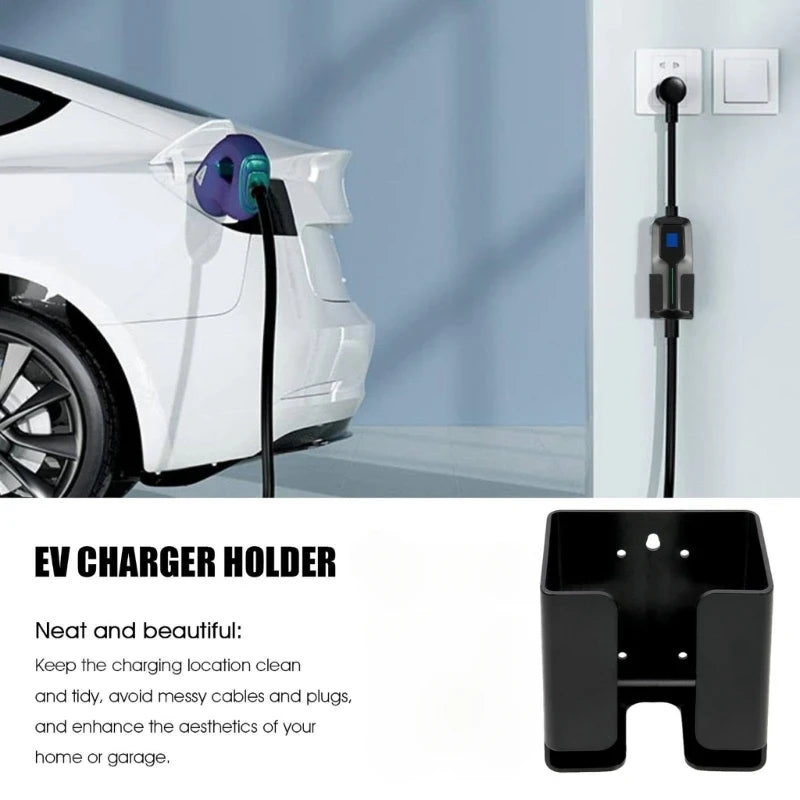 EV Charger Holder Stand Rack Wall Mounted Electric Vehicle Charging Box Holder Bracket Stand with Cable Management for J1772