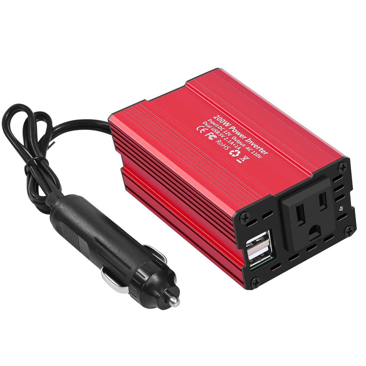 Power Inverter 150W/300W 200W/400W 12V DC to 110V/220V AC Car Plug Adapter Outlet Converter with Fast Charging Ports