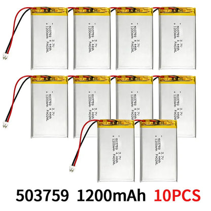 Lithium Polymer Battery 503759 3.7V 1200mAh LiPo Cell  Replacement Power For Bluetooth Headset Audio Stereo PSP POS