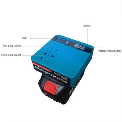 Lithium Battery Inverter Power Bank, AC220V/DC5V/21V Outdoor Household Multifunctional Intelligent Transformer Electric Tool