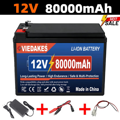 12V 200Ah LiFePO4 Lithium Battery, Deep 4000+ Cycle Built-in BMS for Camping Power Supply, Boat, Spray, E-Wheel, Fish Finder☽