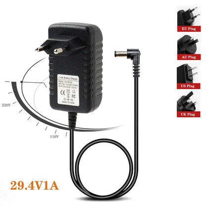 4.2V 8.4V 12.6V 16.8V 21V 25.2V 29.4V 1A 2A 3A 18650 Lithium Battery Charger for Lithium Battery Pack 90 Degree Elbow