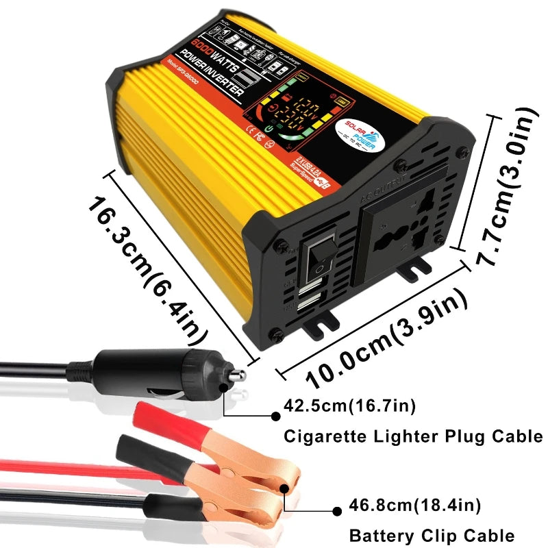 Solar Power Inverters 4000W Modified Sine Wave USB Car Inverter DC 12V 220V 110V LCD Display Transformer Voltage Converter