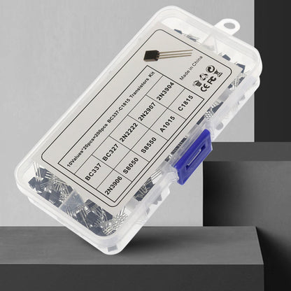 Transistor Kit Assortment Box 10 Values TO-92 2N2222 2N2907 2N3904 2N3906 S8050 S8550 A1015 C1815