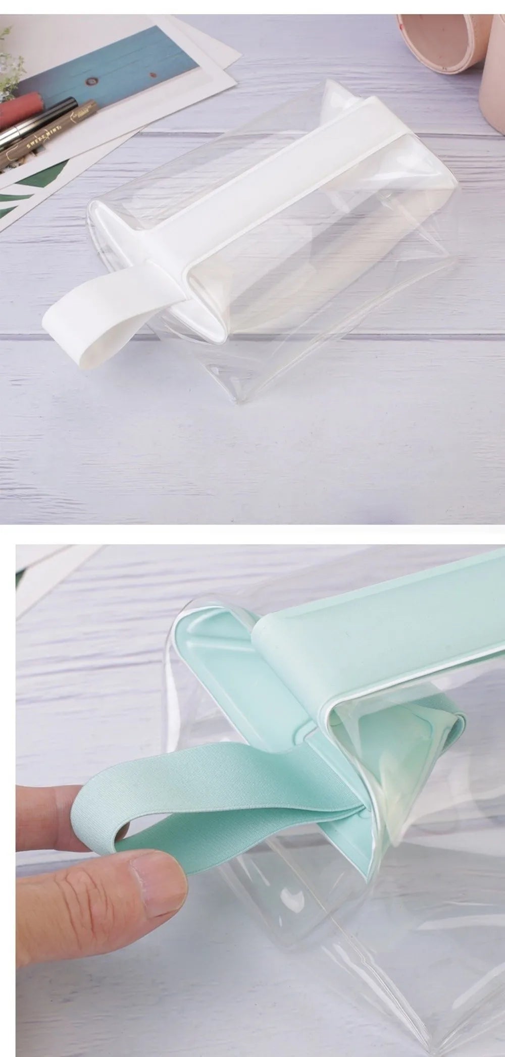 Clear Toiletry Bags with Magnetic Closure Leak-proof Makeup Bag Large Capacity PVC Cosmetic Pouch for Women Men Traveling