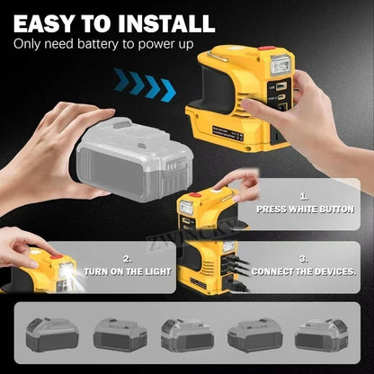 200W Battery Inverter Adapter For Makita/Bosch/Dewalt/Milwaukee 18V Li-ion Batteries Outdoor Power Bank AC 120-220V