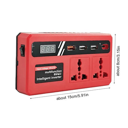 1Pcs 18v 20v To 220v Battery Inverter Multifunctional with 4 USB LED Socket Smart Transformer Household 120W