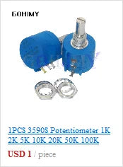 20PCS RM065 Trimmer Potentiometer Adjustable Resistor 500R 1K 5K 10K 20K 50K 100K 200K 500K 1M RM-065 Variable Resistors