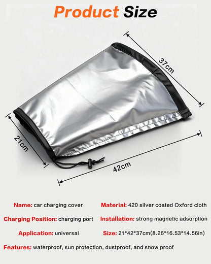 Waterproof Charging Port Cover EV Charger Cover Rain Snow Protection Magnetic Adsorption Universal for Most Electric Cars