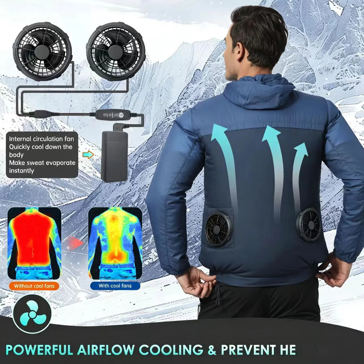5/12V Cooling Fan Fo Air Conditioner Vest Air Conditioning Clothing Wearable 5V Cool Fan for High Temperature Work Fishing Vest