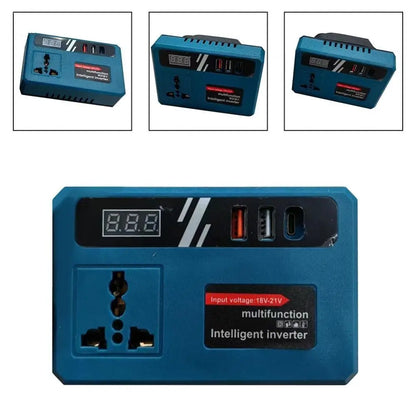 120W Lithium Battery Inverter DC 21V To 220V 3 USB Ports Power Converter Transformer High Power Multifunction Battery Inverter