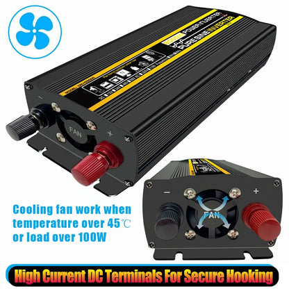 8000/10000W LCD Display Solar Power Inverter 12V 24V 48V to 110V/220V Pure Sine Wave Voltage Transformer Car Charge Converter