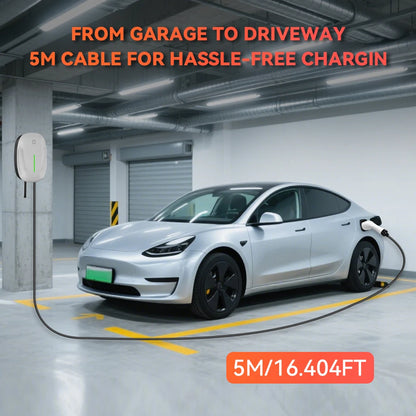 JDMEX 7KW EV Charger Station 32A 1Phase Type1 / GBT Electric Vehicle Car Charger EVSE Wallbox Wallmount 7KW 5M Cable SAE J1772