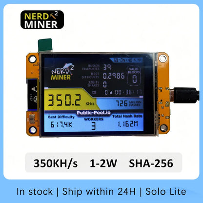 LV04 Bitcoin NerdMiner V2 2.8 Inch Solo Miner | 1000KH/s SHA-256 Home BTC Mini Crypto Miner | Plug & Play Low Power Machine