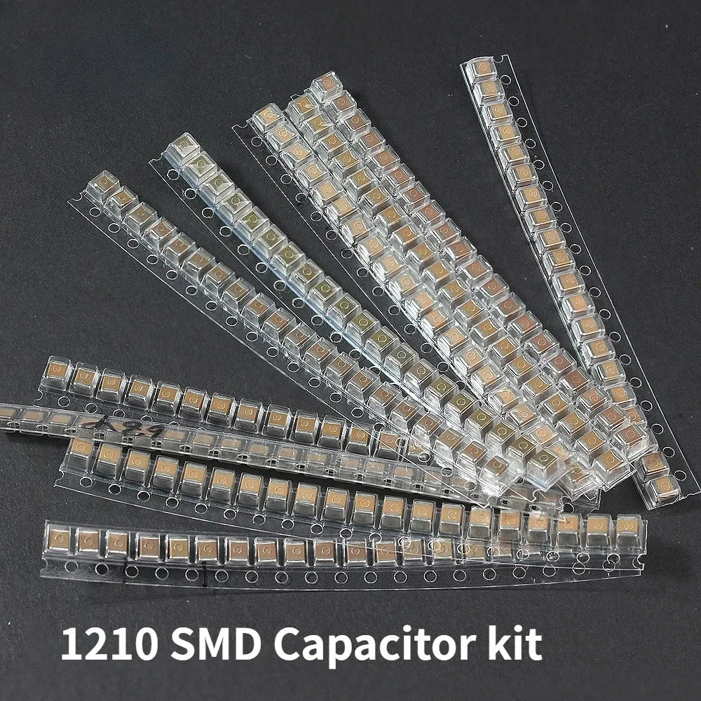 200pcs 1210 SMD Capacitor 6.3V 10V 16V 25V 50V 10 Kinds*20pcs Capacitors Pack 0.1UF 0.47UF 0.68UF 1UF 2.2UF 10UF 100UF