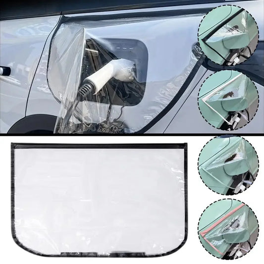 Outdoor Electric Vehicle Charger Port Rainproof Dustproof Cover Transparent Waterproof Cover Magnetic EV Charger Port Protector