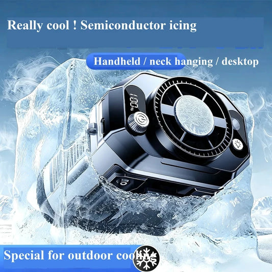 Rechargeable semiconductor cooling waist-mounted fan, outdoor neck-mounted handheld small fan with ultra-long battery life