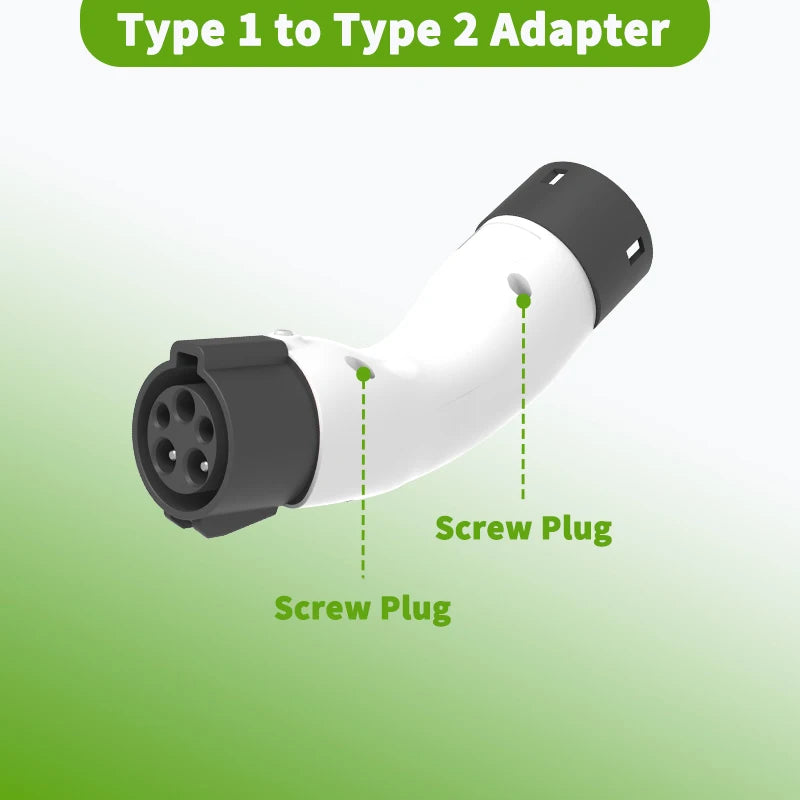 EV Charger Adapter Type 1 to Type 2 Converter 32A 7KW 250v EVSE Charging Station J1772 to Type 2 Adapter for IEC 62196-2 EV Car