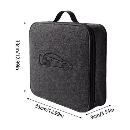 New Energy Vehicle Charging Gun Storage Bag Portable EV Charger Cable Bag Waterproof Auto EV Charging Jumper Storage Bag