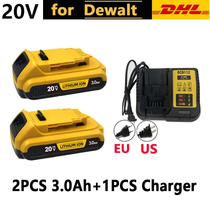 For DeWalt 20V Lithium Ion Batteries 20V 12Ah DCB203 Li Ion Battery Replacement DCB206 DCB205 DCB204 DCB200 Power Tools