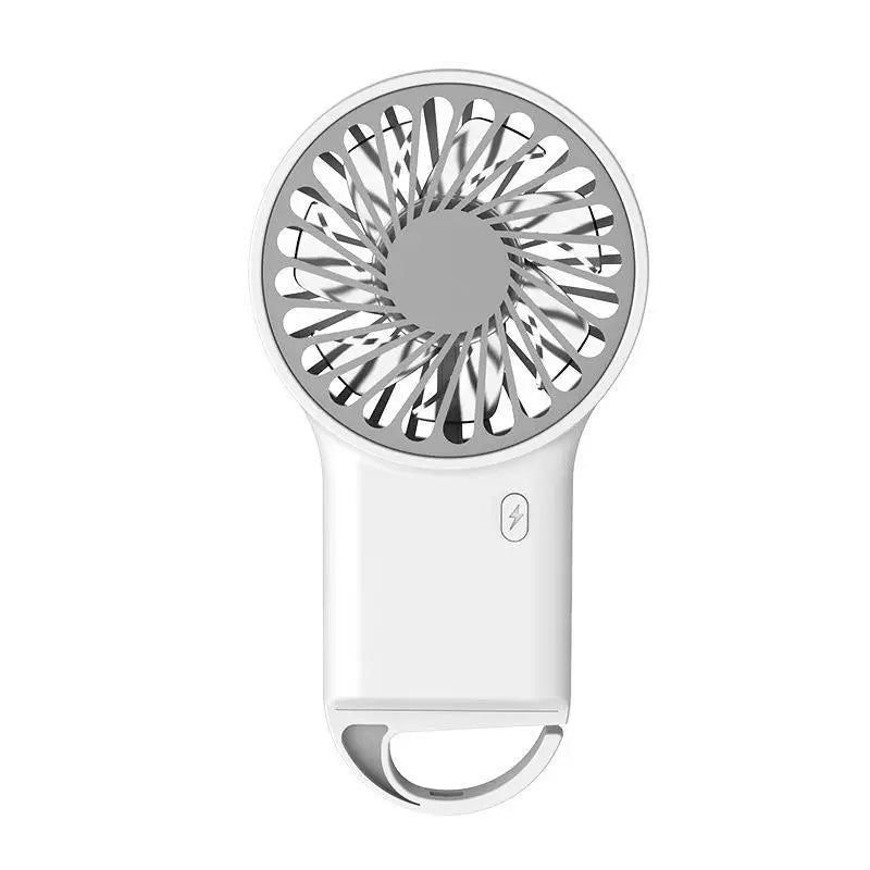Rechargeable Mini Handheld Fan Strong Airflow Built In Hook Perfect For Office Home Outdoor Travel Use