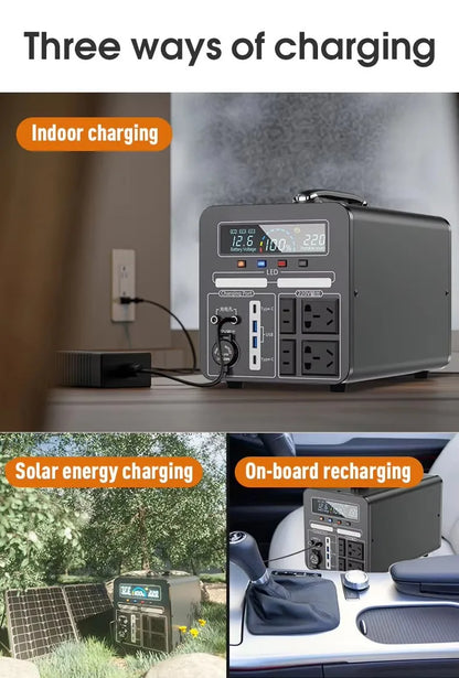 Solar Generator 1000W 700Wh LiFePO4 Power Station with MPPT and Flashlight Pure Sine Wave 110V 220V for Home Camping Portable