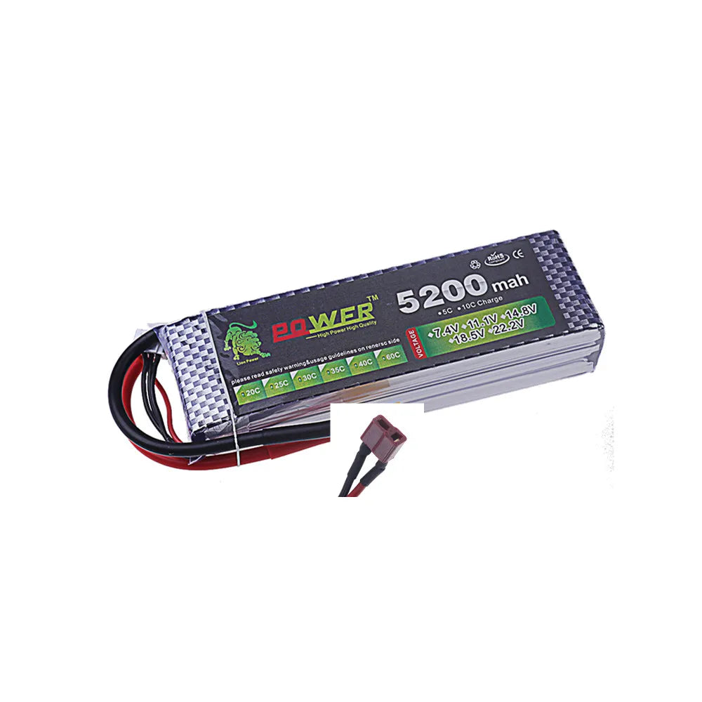 2S/3S/4S/6S 7.4v 11.1v 14.8v 22.2v 5200mah Lipo Battery 60C For RC Toys Car Truck Boats Drone Helicopter Parts With XT60 T Deans