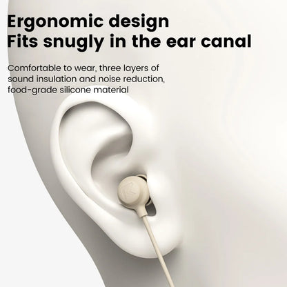 Elbow 3.5mm Wired Earphones Silicone Handsfree Sleep Headphones HiFi Sound Earbuds In-line Control Headset In-ear With Mic