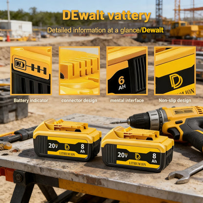 for DEWALT 20V 6000&8000mAh lithium ion battery, dewalt power tool DCB606, DCB205，DCB206，DCBGene，DCB200 MAX，20V dewalt batteries