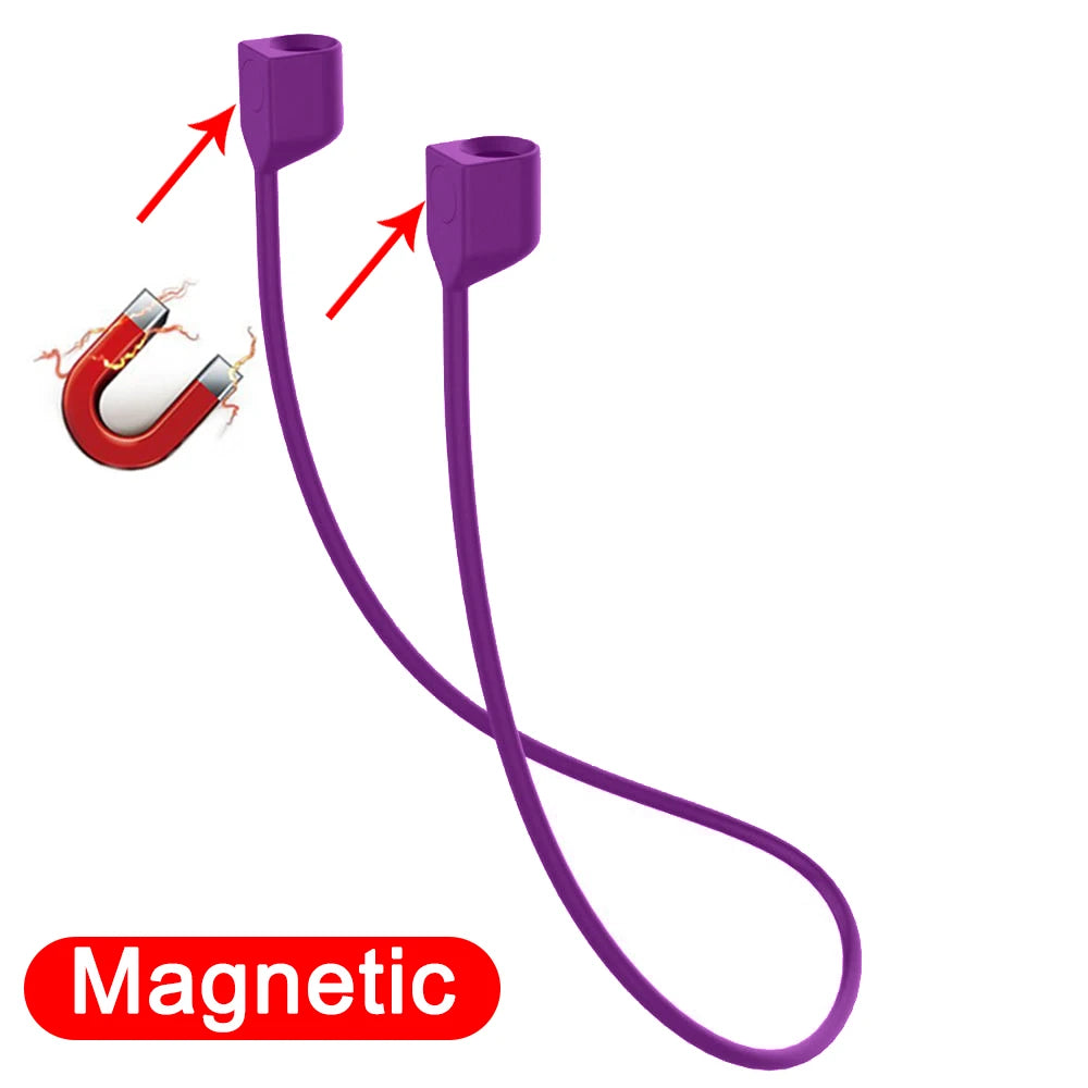 Magnetic Anti-lost Rope Strap Silicone Earphones String for Airpods Huawei Freebuds 3 Wireless Bluetooth Headphone Neck Straps