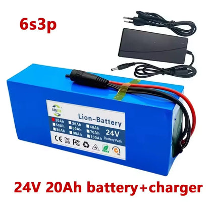 Battery Lithium pack 6s3p 24V 20Ah 30Ah 50Ah 18650 25.2v 20000/30000mAh Batterie Lithium-ion Avec Charger