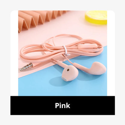 Macaron Universal 3.5mm Stereo Earphones Sports Music Earplugs Wired Microphone for Xiaomi