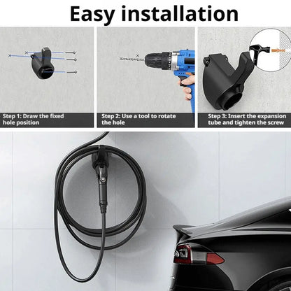 EV Charging Cable Holder Wall-mount Holster Charging Cable Organizer Car Charger Holder Type 1/Type 2 Cable Socket Holder