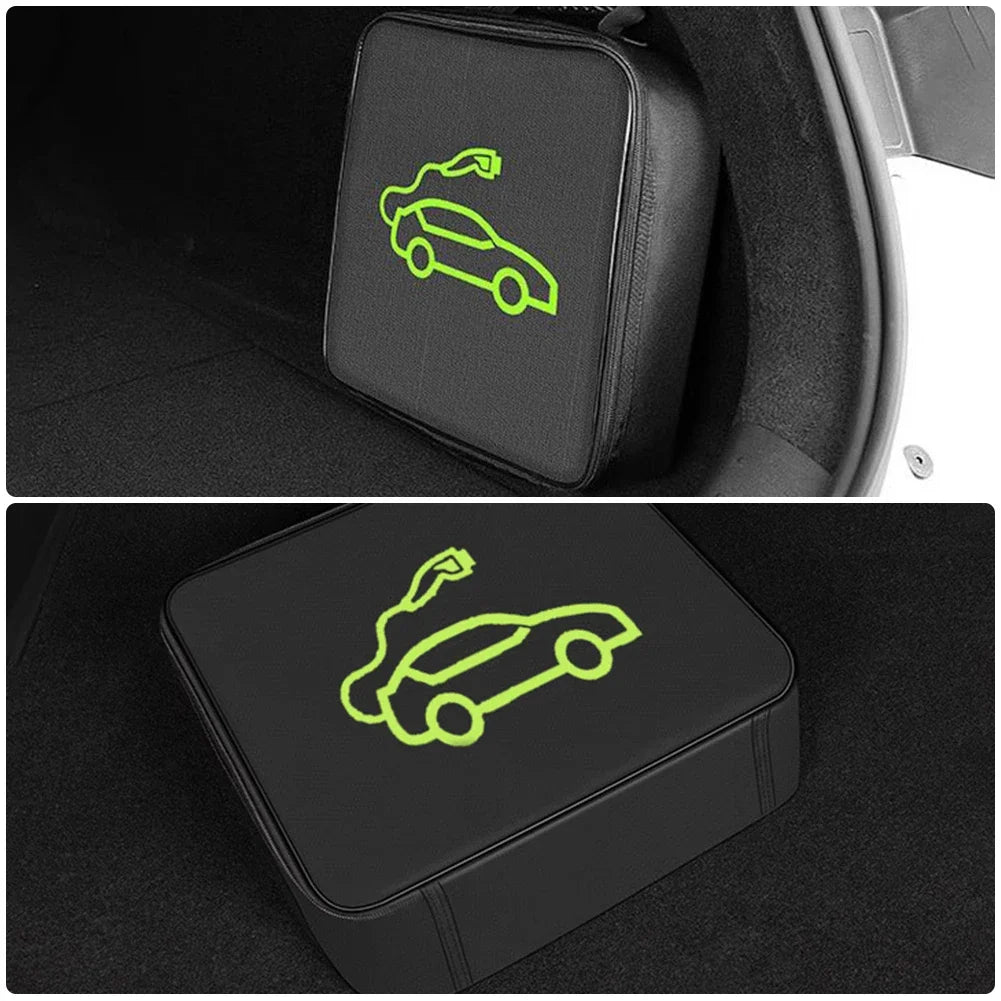 Electric Car Charger Plugs Storage Carry Bag EV Car Charging Cable Sockets Waterproof Fire Retardant Equipment Container