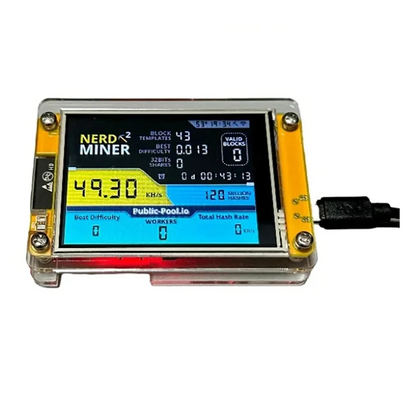 Exquisite-Brand New Nerdminer V3 2.8-Inch BTC Solo Lottery Nerd Miner Crypto Bitcoin Miner Solo Mining Machine