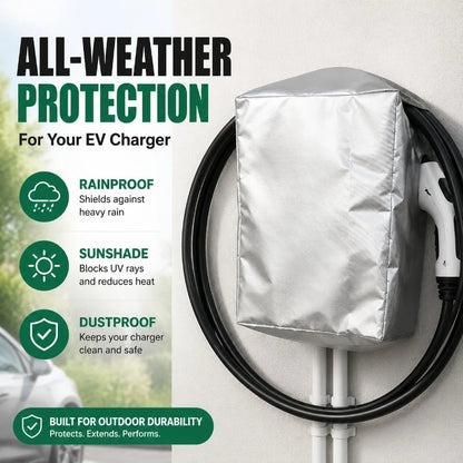 EV Charger Station Cover Wall Mounted Rainproof Waterproof Sunshade Protection Box for Outdoor EV Charging Pile, Compatible