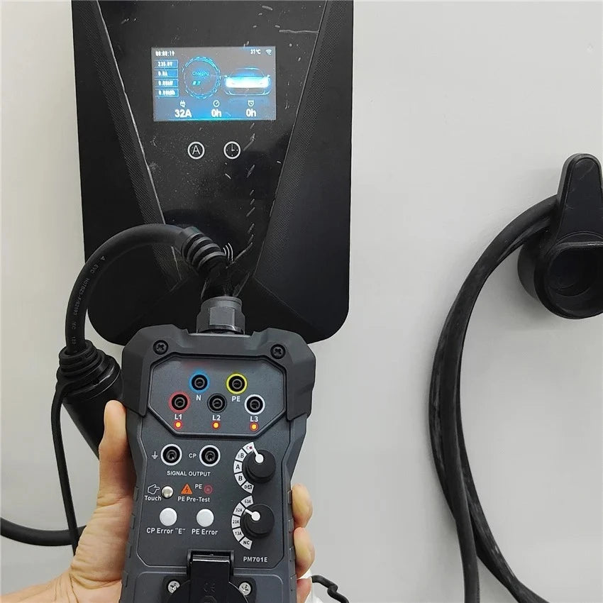 PM701E EVSE Test Adapter Electric Vehicle Charging Station Tester for Type 2 EV Charger Diagnostic Maintenance Tool