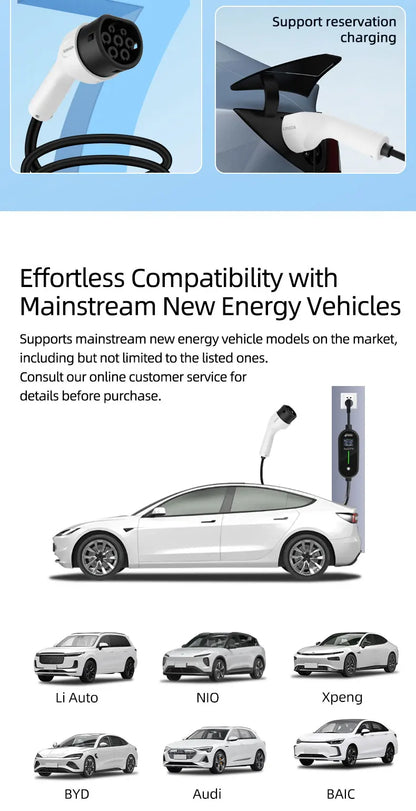 ROMADA 3.5KW 16A Type2 EV Portable Charger Gun 5M 10M Cable EVSE Wallbox Adapter EU Plug Electric Vehicle Home Charging Station